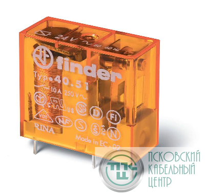 Реле электромагнитное SPDT U обмотки 230В AC 10А FINDER 405182300000