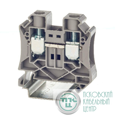 Клемма проходная винтовой зажим 2 точки подключения 16кв.мм сер. DKC TUR-16