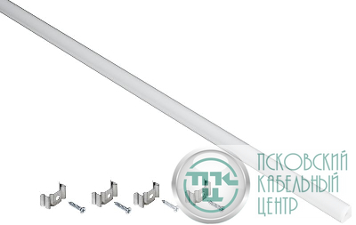Профиль накладной угловой для светодиод. ленты 1616 L2000 комплект аксессуаров опал алюм. IEK LSADD1616-SET1-2-N3-1-12