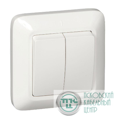 Выключатель 2-кл. СП Прима 6А IP20 бел. (опт. упак) SchE S56-043-B