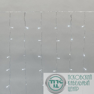 Гирлянда светодиодная "Светодиодный Дождь" 2х1.5м 150LED бел. 5.1Вт 230В IP44 эффект мерцания прозр. провод Neon-Night 235-515