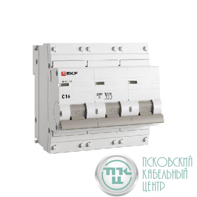 Выключатель автоматический модульный 3п C 16А 10кА ВА 47-100 PROxima EKF mcb47100-3-16C-pro