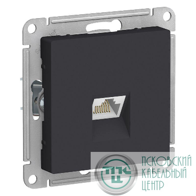 Розетка компьютерная 1-м AtlasDesign RJ45 кат.5E механизм карбон SE ATN001083
