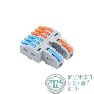 Клемма монтажная СМК PTC-2P 4226 BL/2 450В 32А 0.08-2.5(4.0)кв.мм JazzWay 5073784