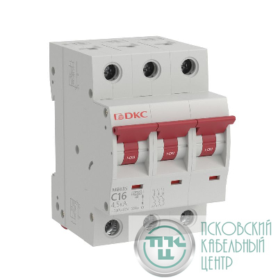 Выключатель автоматический модульный 3п C 16А 6кА MB63 YON MB63N-3PC16