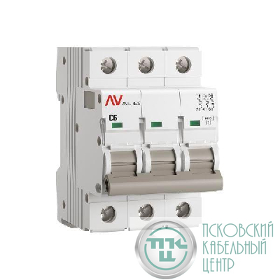 Выключатель автоматический модульный 3п C 6А 6кА AV-6 AVERES EKF mcb6-3-06C-av