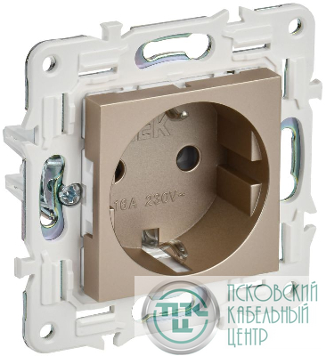 Розетка SKANDY 16А с заземл. без защ. шторок SK-R05Sh шампань IEK SK-R11-16-K37