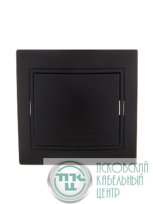 Выключатель 1-кл. 1п СП Mira 10А IP20 с подсветкой со вставкой черн. бархат LEZARD 701-4242-111