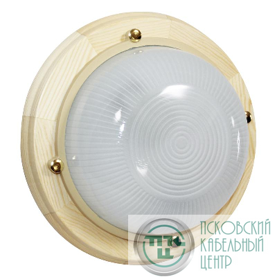 Светильник НПП 03-60-013 "Самарканд" 1301 60Вт E27 IP65 кругл. малый матов./корпус дерево сосна (инд. упак.) Элетех 1005500976