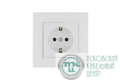 Розетка 1-м керамика Karea RIZZ с заземл. бел. Makel 88001008