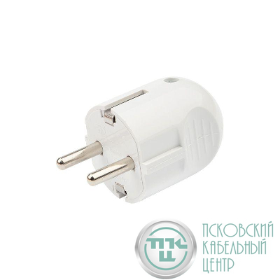 Вилка Евро прямая 16А с заземл. бел. Rexant 16-0732