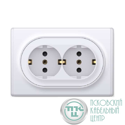 Розетка 2-м СП Florence с заземл. бел. 1E10401300 OneKeyElectro 2172767