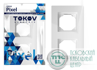 Рамка 2-м Pixel IP44 бел. TOKOV ELECTRIC TKE-PX-RM2-C01-IP44