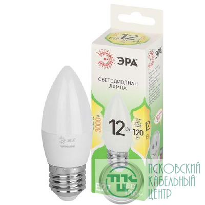 Лампа светодиодная GREEN LINE B35-12W-830-E27 GL 12Вт свеча 3000К свет тепл. E27 Эра Б0067137