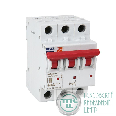 Выключатель нагрузки модульный 3п 40А OptiDin BM63Р УХЛ3 КЭАЗ 103895