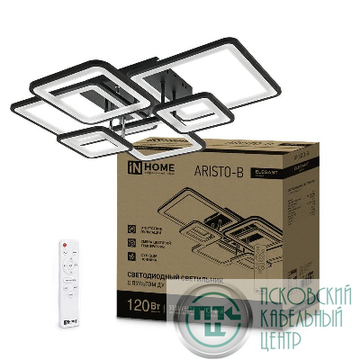 Светильник светодиодный ELEGANT ARISTO-B 120Вт 230В 3000-6500К 8400лм 686х587х151мм пульт ДУ черн. IN HOME 4690612047324