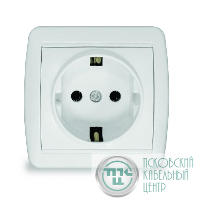 Розетка 1-м ОП Клио 16А IP44 с заземл. бел. UNIVersal К2228