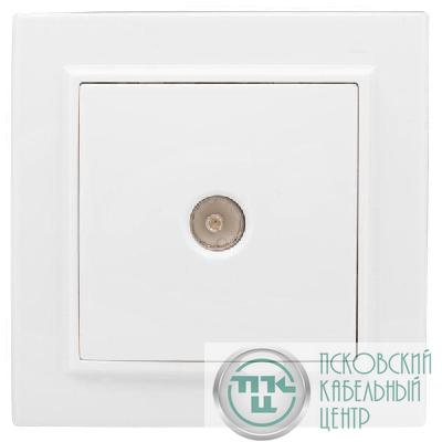 Розетка телевизионная TV 1-м СП Минск 5-862МГц 75Ом бел. Basic EKF ERA00-027-10