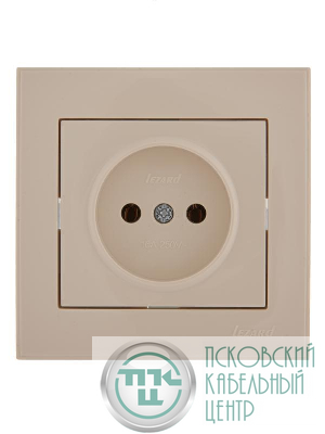Розетка 1-м СП Rain 16А IP20 без заземл. керамика крем. LEZARD 703-0303-121