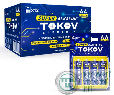 Элемент питания алкалиновый AA/LR6 (блист.4шт) TOKOV ELECTRIC TKE-ALS-LR6/B4