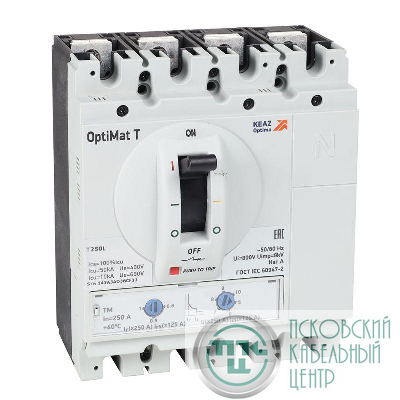 Выключатель автоматический OptiMat T250L TM 250A 4P КЭАЗ 355757