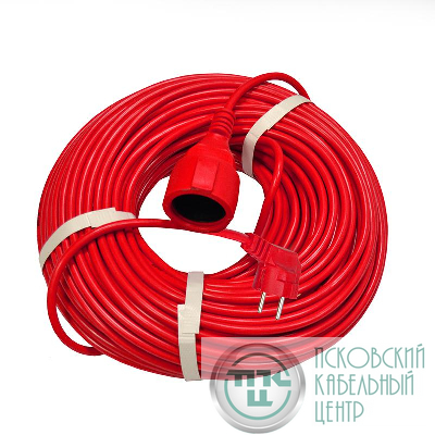 Удлинитель-шнур 1х50м с заземл. 10А IP20 2.2кВт ПВС 3х1 DOMTOK 2495