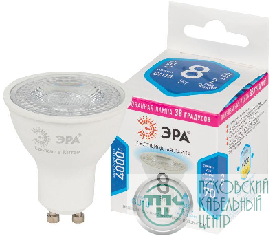Лампа светодиодная STD LED Lense MR16-8W-840-GU10 GU10 8Вт линзованная софит нейтрал. бел. свет Эра Б0054942
