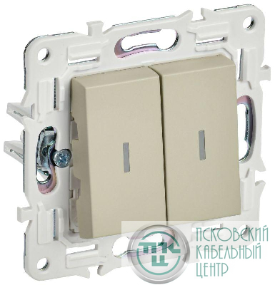 Выключатель 2-кл. SKANDY 10А SK-V09B с индикацией беж. IEK SK-V20-1-10-K10