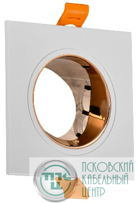 Светильник 4107 встраиваемый поворотный GU10 бел./золото пласт. IEK LT-UVB0-4107-GU10-1-K22