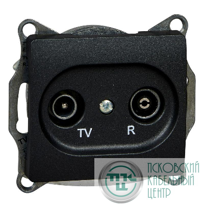 Розетка телевизионная оконечная TV/R Glossa 1дБ механизм антрацит SchE GSL000794