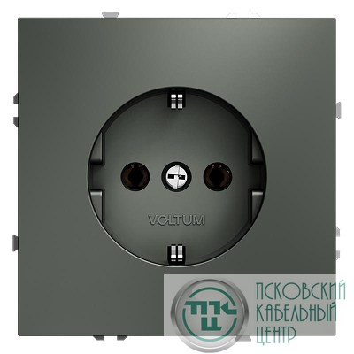 Розетка 1-м СП S70 16А с заземл. механизм титан Voltum VLS040106