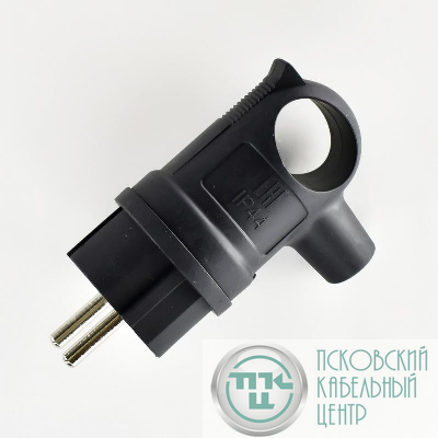 Вилка 16А 2P+PE 220-240В IP44 с ручкой каучук LEZARD 106-0400-0109/109
