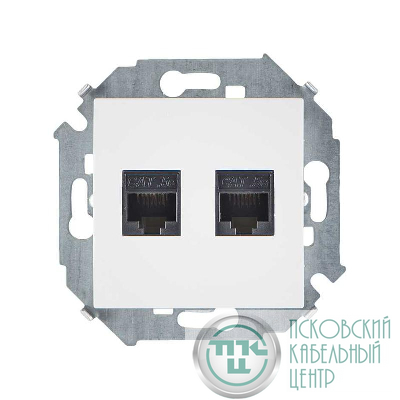 Розетка компьютерная 2-м Simon 15 RJ45 кат.5E AMP механизм бел. Simon 1591552-030