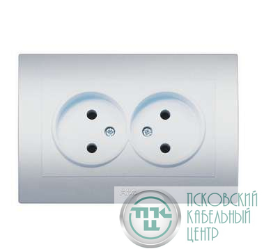 Розетка 2-м СП 1мод. Cosmo 16А IP20 без заземл. алюм. ABB 632-011000-908