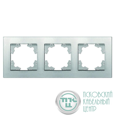 Рамка 3-м Афина универс. серебр. Universal A0045-S