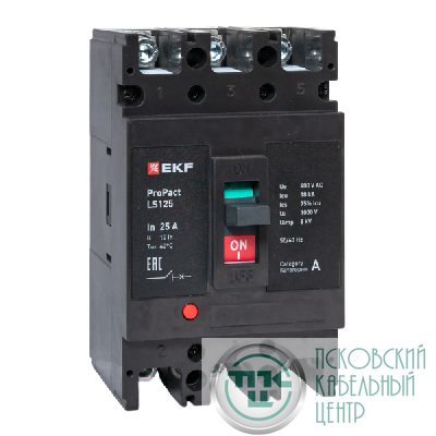Выключатель автоматический 3п 25А 18кА LS125 ProPact EKF mccb-125-18-3-25-ls