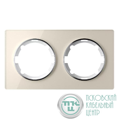 Рамка 2-м Garda горизонт. стеклянная беж. 2E52201301 OneKeyElectro 2234930