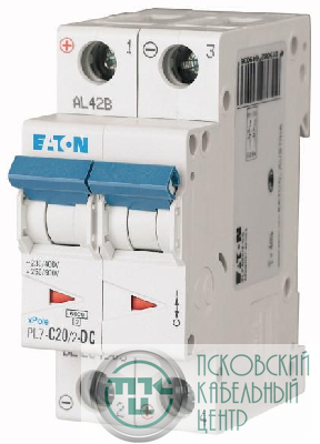 Выключатель автоматический модульный 2п C 20А 6кА PL7-C20/2-DC EATON 264903