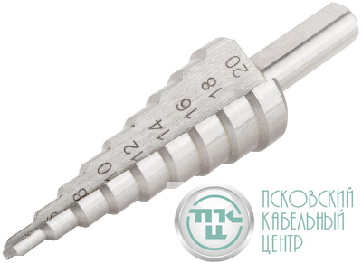 Сверло ступенчатое HSS (Р6М5) по металлу 9 ступеней 4-20мм FIT 36395