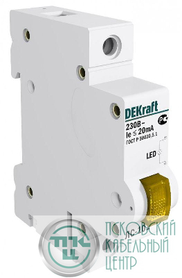 Лампа сигнальная ЛС-101 на DIN-рейку 1p желт. LED DEKraft 18008DEK