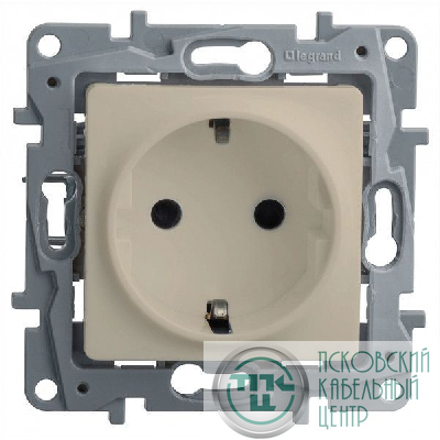 Розетка 1-м СП Etika 16А IP20 2P+E немецк. стандарт винтов. клеммы сл. кость IEK 672324