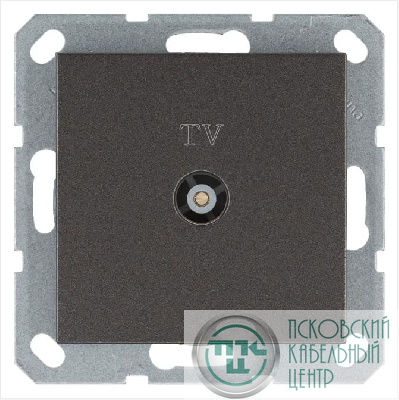 Розетка телевизионная оконечная TV Ф9.5мм механизм мокко Jasmart G6001Z