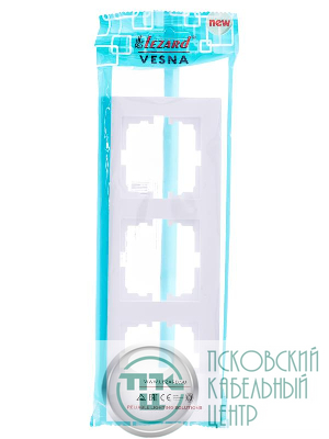 Рамка 3-м VESNA горизонт. бел. LEZARD 742-0200-148
