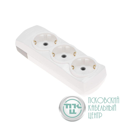 Колодка 3-м с заземл. PREMIUM бел. Rexant 13-4400