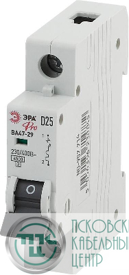 Выключатель автоматический модульный 1п D 25А 4.5кА ВА47-29 PRO NO-902-214 ЭРА Б0048804