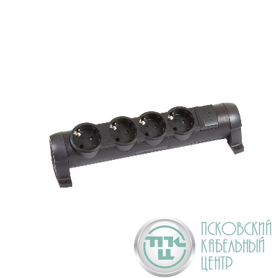 Блок многорозеточный ''Комфорт'' 4х2К+З черн. Leg 694606