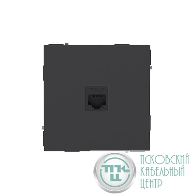 Розетка компьютерная 1-м KANT RJ45 кат.6A без шторки черн. уголь DKC 7012673