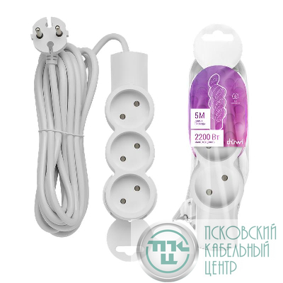 Удлинитель 3х5м без заземл. ПВС 2х0.75 REV 32003 8