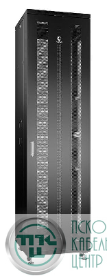 Шкаф монтажный телекоммуникационный напольн. ND-05C-47U60/100-BK 19дюйм 47U 600х1000х2277мм для распределит. и серверн. оборудования; передн. и задн. перфорир. двери ручка с замком RAL 9004 черн. Cabeus 8537c