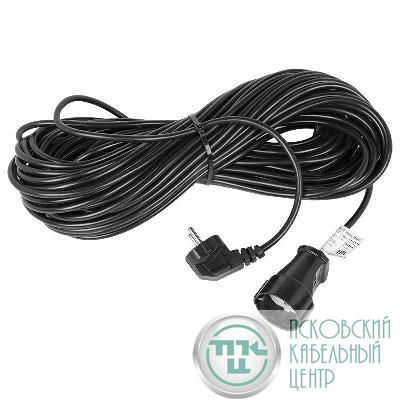 Удлинитель-шнур ПВС 3х0.75 30м с заземл. 6А 1300Вт IP44 черн. Rexant 11-7091